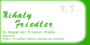 mihaly friedler business card
